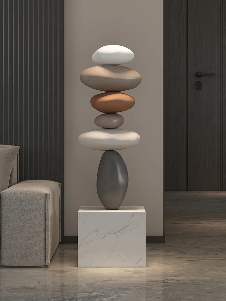 Glowing Stone Creative Stone Statue Indoor Figurines Living Room Floor Resin Sculpture