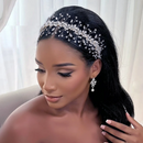 Bridal Headband Shell Flower Hairband for Woman Wedding Hair Accessories Rhinestone Head Hoop Bride Headpiece