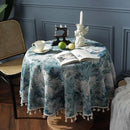 Floral Tassel Table Cloth Household Circular Tablecloth Tea Table Cover Towel