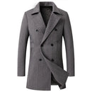 Men Wool Overcoat New Vintage Tweed Long Jackets Business Formal Male Suit Blazer