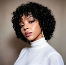 Woman with styled hair wearing a white turtleneck against a neutral background, Obroi