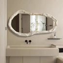 Bathroom vanity with a decorative mirror and modern fixtures, Obroi