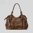 Women Shoulder Bags Capacity Leather Motorcycle Shoulder Crossbody Bags Ladies Travel Handbags