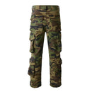 Men Stretch Patches Patchwork Safari Military Cargo Camouflage Denim Jeans Pants