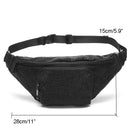 Women Waist Bag Large Capacity Fanny Pack Black Rhinestone Chest Bag Luxury