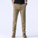 Men Casual Trousers Straight Leg Slim Fit Smooths Simple Pants