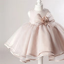 Sleeveless Girl Bow Dress Kids Baby Princess Clothes Solid O-Neck Dresses Summer Children