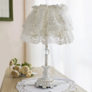 Nordic Lace Fabric Table Lamps Princess Girl Led Stand Desk Light Decor Bedroom Bedside Lamp Lighting Fixtures