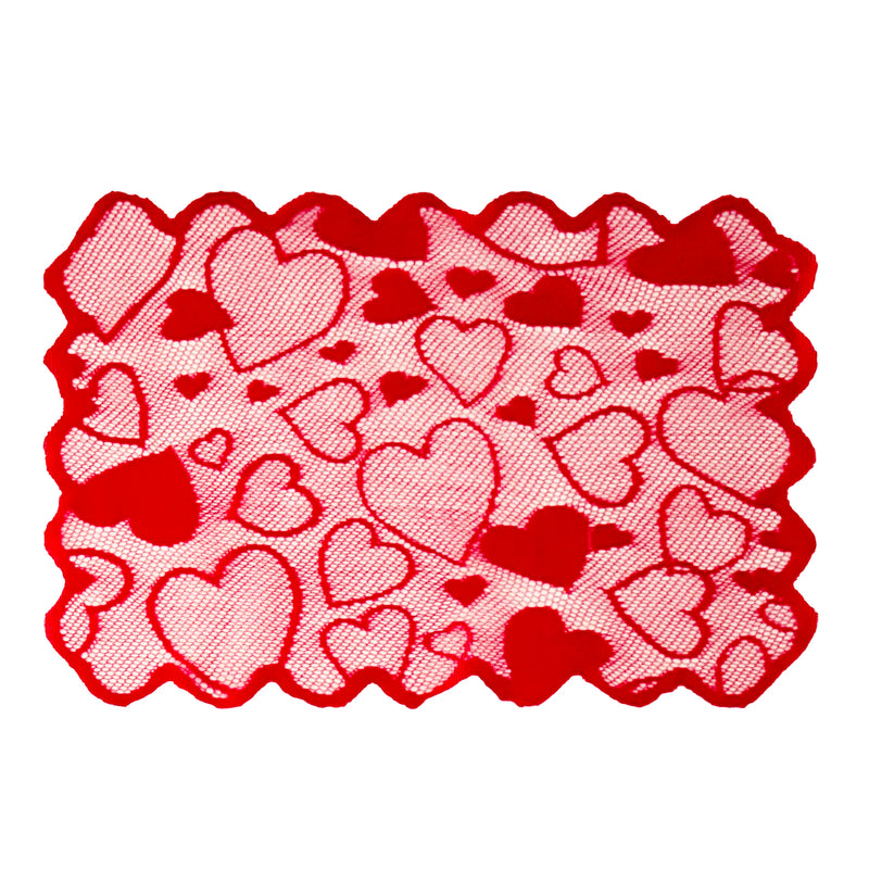 Valentine's Day Love Lace Table Flag Placemat Set Wedding Bottle Festive Tablecloth Home Decoration