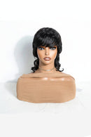 Bob Short Pixie Human Hair Wigs With Bangs For Women Natural Wolf Wave Wigs