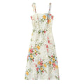Floral Dress Women Midi Slim Summer Dresses Prairie Chic Holiday