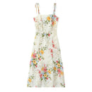 Floral Dress Women Midi Slim Summer Dresses Prairie Chic Holiday