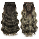 Wave Clip in Hair Extensions  22 inches 4 pcs/lot  220g Soft Natural Heat Resistant Fiber Clip Hair