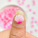 Mini Cartoon Pink Shell Resin Figurine Crafts Cabochon Ornament Jewelry Hairpin Making Accessories