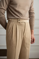 Classics Naples Men's Suit Corduroy Pants Men High Waist Straight Formal Trousers