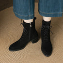 Women Ankle Boots With Zip Elegant Velvet Female Shoes Heels