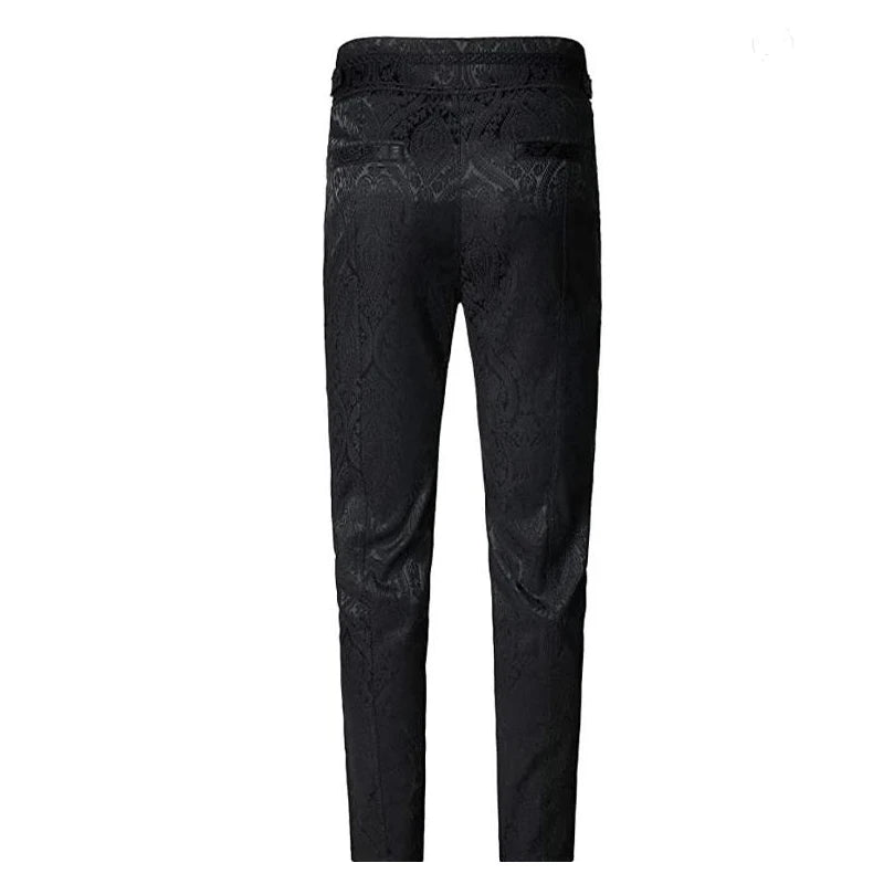 Men's Gothic Vampire Cosplay Costume Trousers Steampunk Dark Jacquard Victorian Trousers
