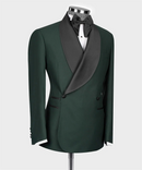 Men's Jacket Black Shawl Lapel Slim Fit Double Breasted Suit Wedding Tuxedo Blazer