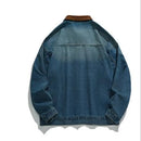 Denim Coat Men's Autumn Loose Corduroy Panel Design Jacket Male Outerwear Tops