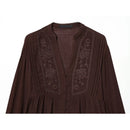 Spring Women Long Sleeve Embroidery Shirt Casual Blouse Summer Tops