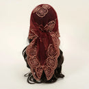 Embroidery Floral Headband Net Breathable Through Headscarf