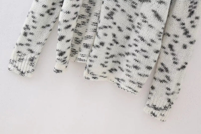 Autumn Vintage Women Side Opening Soft Knitted Sweater V-Neck Long Sleeves Female Chic Lady Tops