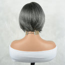 Gray Color 4x4 Lace Closure Human Hair Wigs For Women Mix Silver Lace Closure Wigs Pre Plucked 8 Inches Short BOB Wigs