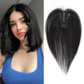 Women with Bangs Covering Their White Hair and a Thin Invisible Replacement Piece for Their Hair