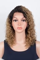 Ombre Gold Short Bob Lace Front Wig Glueless Human Hair T Part Wig Curly Pre Plucked Hairline With Baby Hair