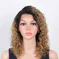 Ombre Gold Short Bob Lace Front Wig Glueless Human Hair T Part Wig Curly Pre Plucked Hairline With Baby Hair
