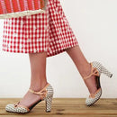 women summer square heel buckle strap round toe women shoes casual party wedding ladies pumps