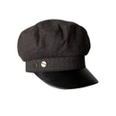 Black pinstripe cap with a button on a white background, Obroi