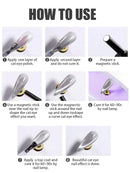 Winter Nails Blue Black Red Glass Bead Crystal Cat Eye Gel Nail Polish Sparkling Nail