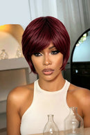 Bob Human Hair Wigs With Bang Made Wigs Straight Human Hair Wigs 4 Inches