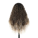 13x4 Curly Lace Front Wig 22 Inches Pre Plucked Pre Cut Water Wave Lace Wigs For Women Ombre Brown Wigs