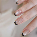 Rose Red Cat Eyes Almond Nails Simple DIY Manicure 24Pcs Press On Nails Glossy Stick-on False Nails Patches for Women