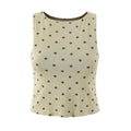 Women Sleeveless Polka Dot Tank Top Casual Summer Crop Top