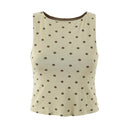 Women Sleeveless Polka Dot Tank Top Casual Summer Crop Top