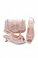 Lastest Italian Design Ladies Shoes with Matching Bag Set Shoes and Bag Set