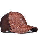 Leather Baseball Cap Men Autumn Winter Deep Top Duckbill Hats for Man Classic