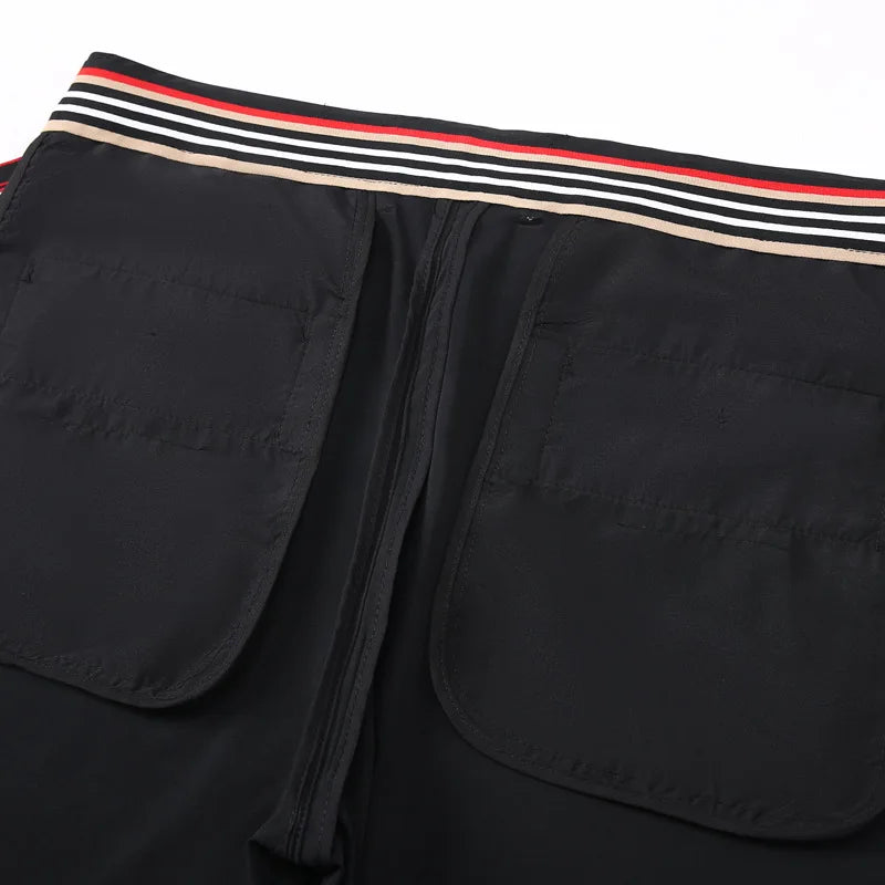 Spring Summer Casual Pants Men Breathable Elastic Slim Straight Business Trousers