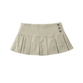 Retro Pleated Mini Skirt Women Summer Skirts