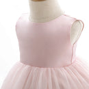 First Birthday Girl Party Ball Gown Pink Puffy Baby's Dress Ruched Toddler Girl Clothes