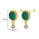 Oval Water Drop Stud Earrings For Women Stainless Steel Earring Female