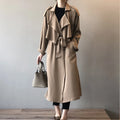 Women Trench Autumn Loose Turn-down Collar Long All Match Female Coats