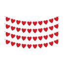 3pcs Red Hearts Felt Garland Banner Pull Flowers Valentine Wedding Birthday Party Decor