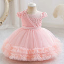 Girl baby clothes one year old birthday party baptize the flower girl net yarn princess skirt newborn