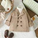 Baby Boys Trench Coat Autumn/Winter Jacket Baby Double breasted Cardigan Clothes For 1-3Y