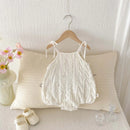 Baby Summer Thin Baby Triangle Vest Sweet Hollow Solid Color Sleeveless Jumpsuit