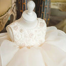 Children White Lace Dresses Evening Party Kids Sleeveless Ball Gowns 1st Birthday Baby Girl Princess